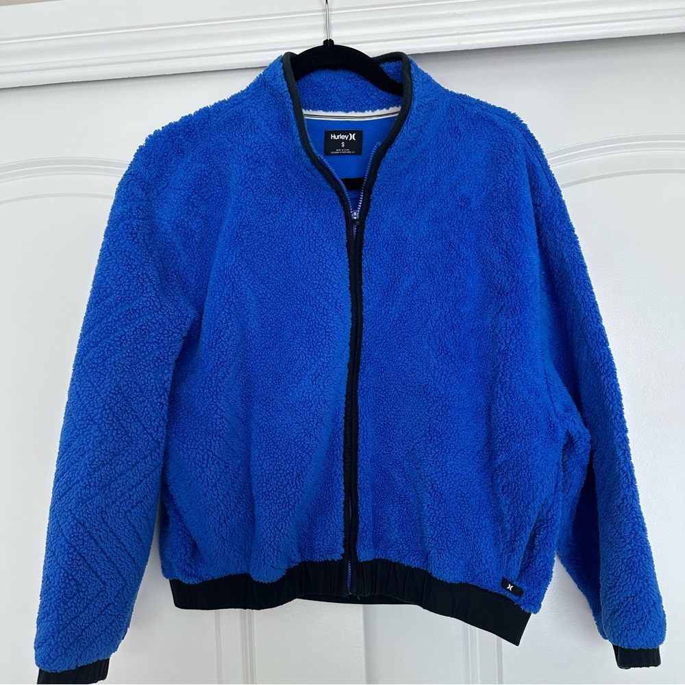 Hurley fuzzy zip up jacket